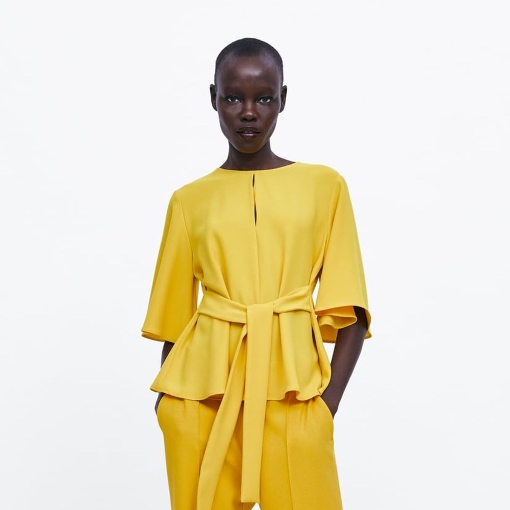 Zara Yellow Blouse Top